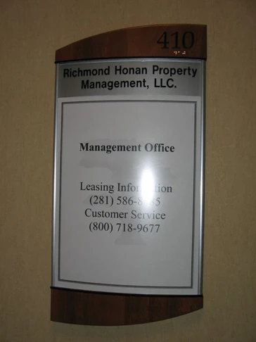 Interior Directory Board Houston Area Property Manager