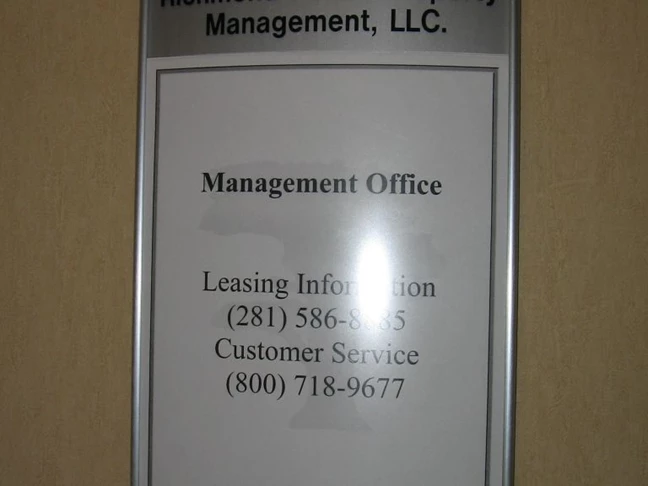 Interior Directory Board Houston Area Property Manager