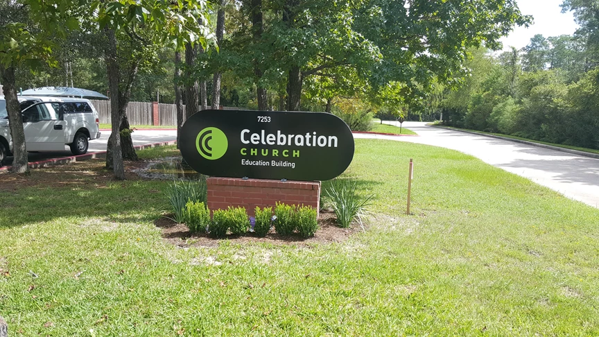Non Lighted Church in The Woodlands Logo Ground Sign