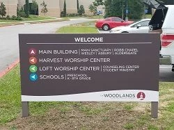 Metal Post and Panel Signage The Woodlands Church